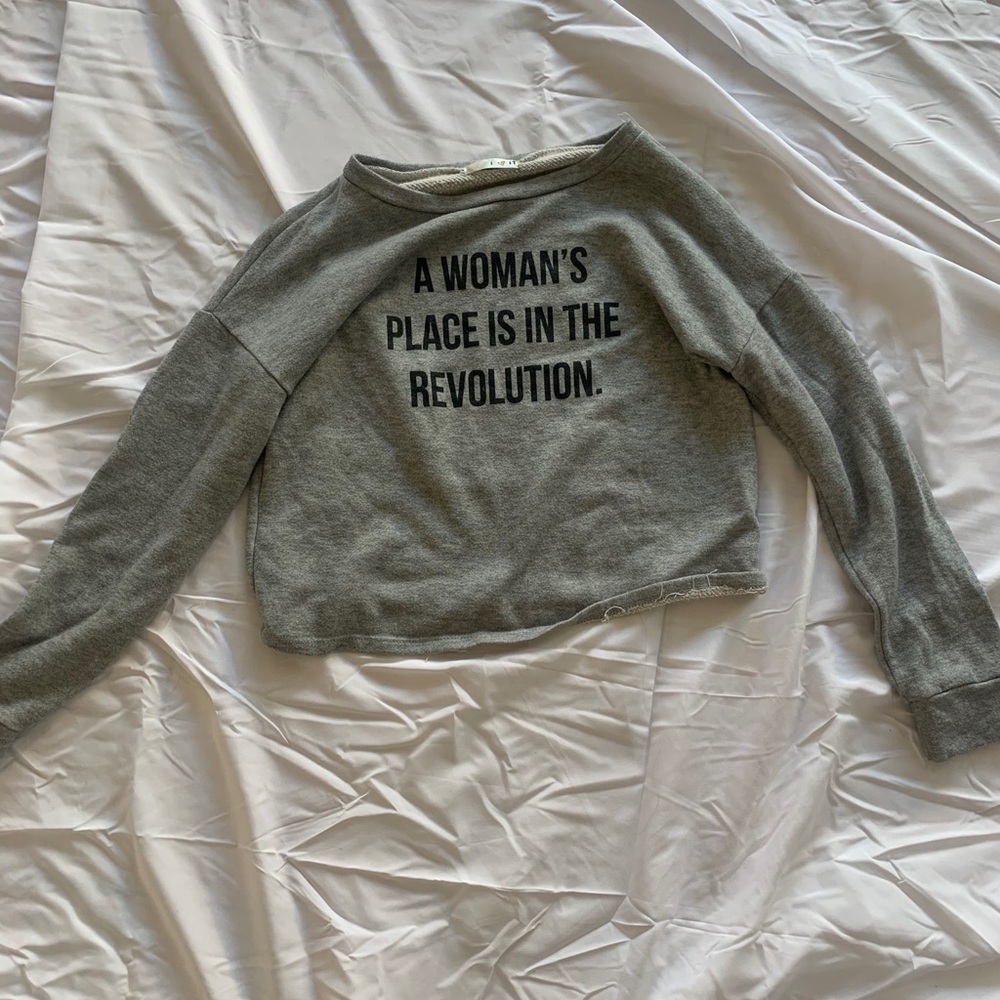 Grey Cropped Long Sleeve